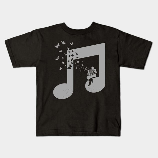 Accordion Butterfly Kids T-Shirt by barmalisiRTB